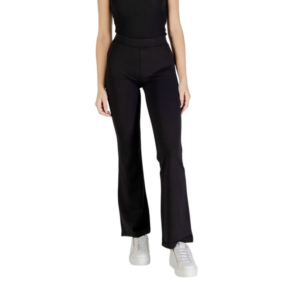 Jacqueline De Yong Black Viscose Flared Women's Pants